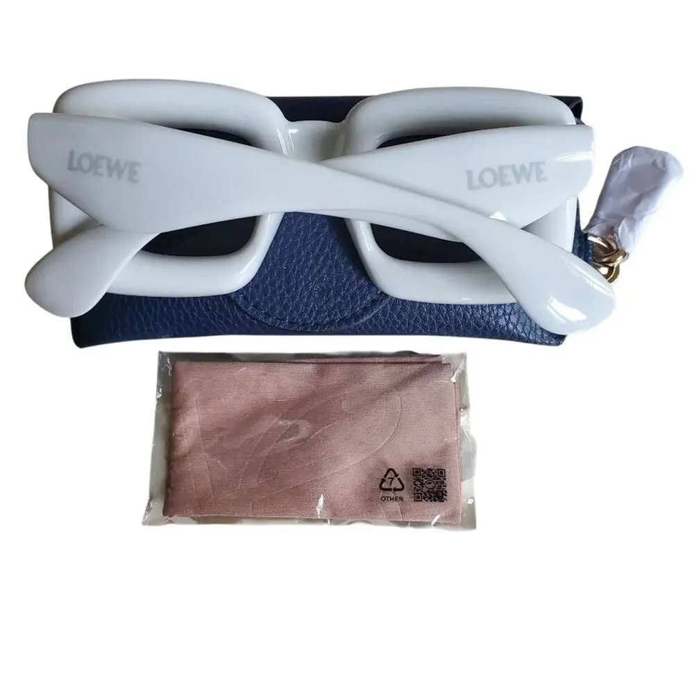 New Loewe Inflated White Square Sunglasses